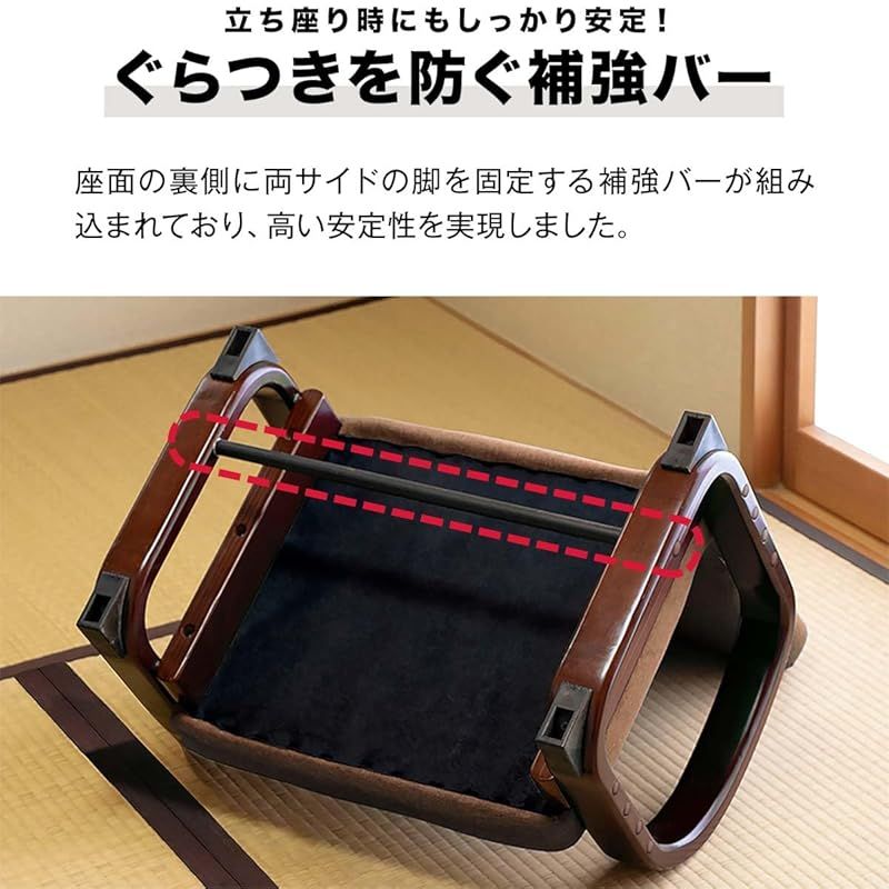在庫 ottostyle.jp 折りたたみ らくらく座椅子 ダークブラウン 高座椅子 座敷 和室 完成品 安全構造 3段階高さ調節 転倒防止 オットマン キッチン 住宅設備 DIY 工具