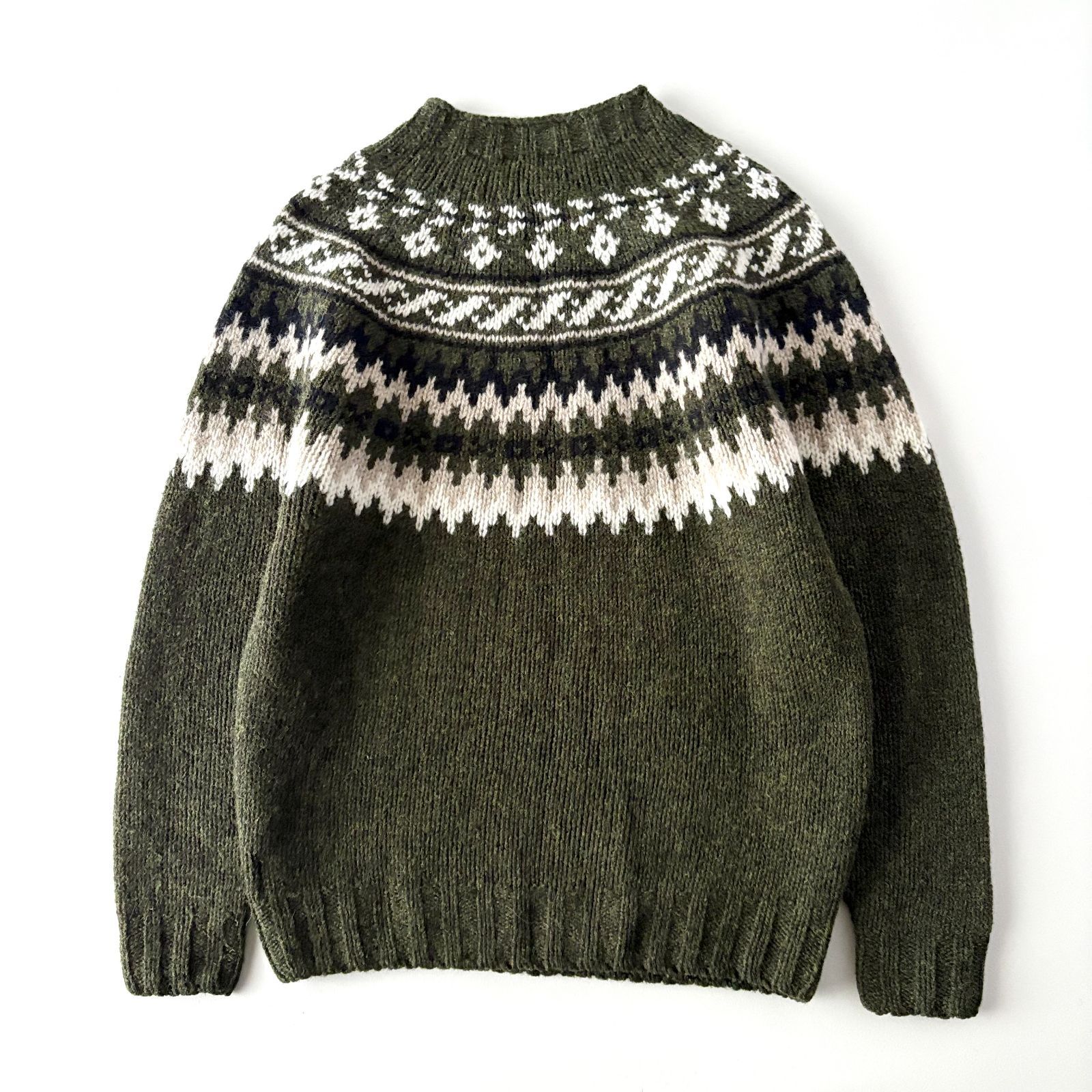 美品 / MORRIS&SONS モリスアンドサンズ / ウール100% 求心編み 