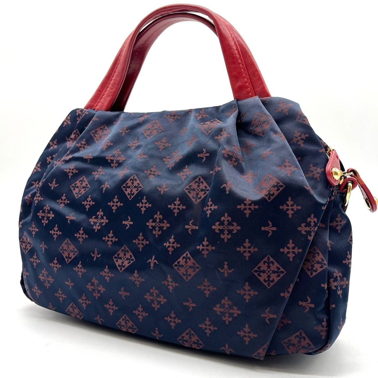 良品】 russet ラシット ハンドバッグ トートバッグ 総柄 ナイロン 