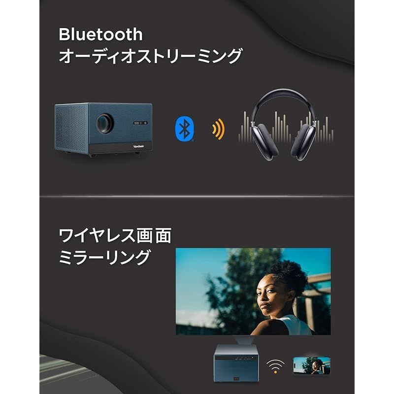  ViewSonic LX 60 HD ホームプロジェクター Google TV搭載 Netflix対応 1080 P 高輝度６３０ANSI ルーメン １４０型大画面 オートフォーカス 全自動台形補正 自動障害物回避 Wi Fi Bluetooth ホー プロジェクター台 プロジェクター