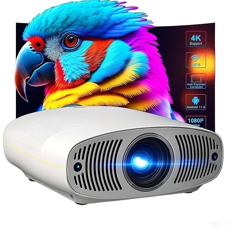 高輝度50000 LM 天井吊り対応 GoogleTV Netflix搭載 プロジェクター 150インチ投影 ぷろじえくたー 家庭用 1080 P 明るい部屋でも使えるプロジェクター ビジネス AI音声操作 自動フォーカス Wi Fi投影B