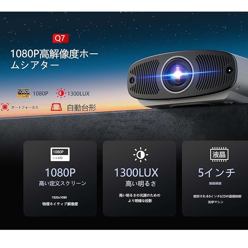 高輝度50000LM 1300ANSI 天井吊り対応 GoogleTV/Netflix搭載
