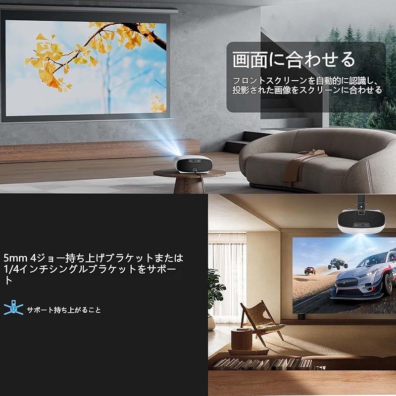 高輝度50000 LM 天井吊り対応 GoogleTV Netflix搭載 プロジェクター 150インチ投影 ぷろじえくたー 家庭用 1080 P 明るい部屋でも使えるプロジェクター ビジネス AI音声操作 自動フォーカス Wi Fi投影B