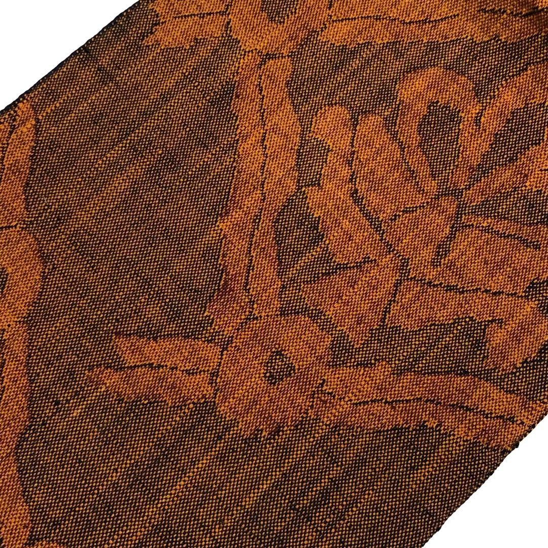 名古屋帯 真綿紬 抽象模様 黄櫨染色 O-5831 - メルカリ