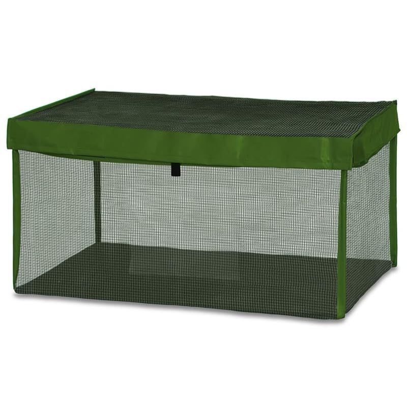 在庫 ottostyle.jp ゴミネット 折りたたみ ゴミ箱 屋外 カラスよけ ネット カラス対策 ゴミストッカー ごみ収集箱 カゴ 箱 BOX ゴミ置き場 猫よけ 飛散防止 シンプル 幅100 cm 250 L相当 上ふたタイプ カーキ
