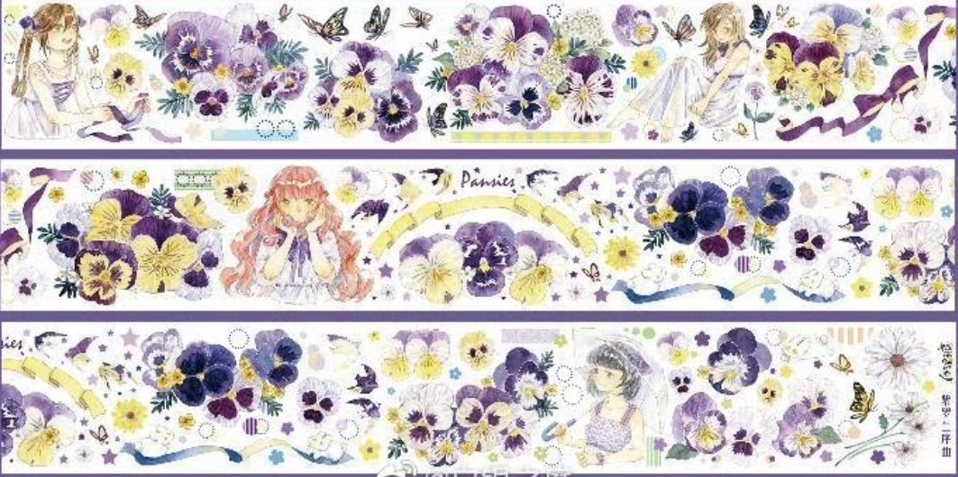  虹光 6 5 cm 10 m 紫罗兰序曲 海外マスキングテープ 海外マステ パンジー マスキングテープ テープ マスキングテープ