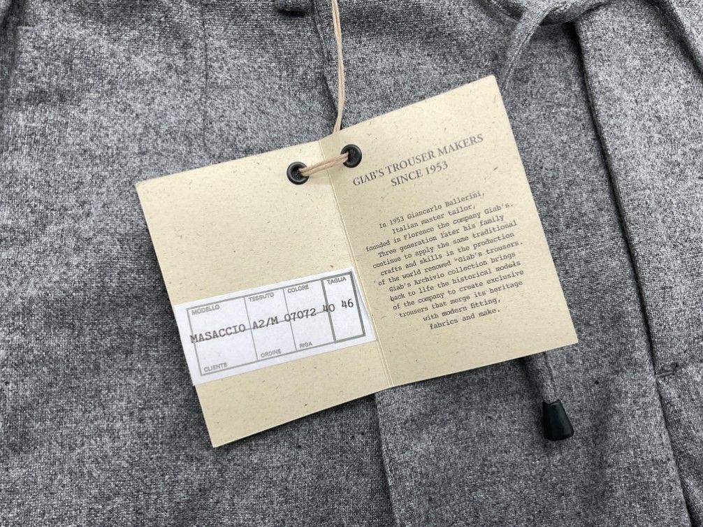 【未使用品】giab's ARCHIVIO マサッチョ永久クリース 46 未使用 46 giab's ARCHIVIO ジャブスアルキビオ マサッチョ 永久