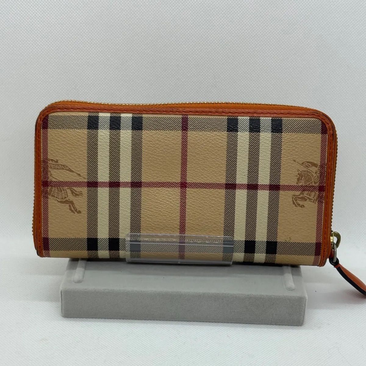 【バーバリー】ノバチェック柄 長財布 シャドーホース ユニセックス ベージュ BURBERRY(バーバリー) 長財布 ノバチェック ラウンドファスナー