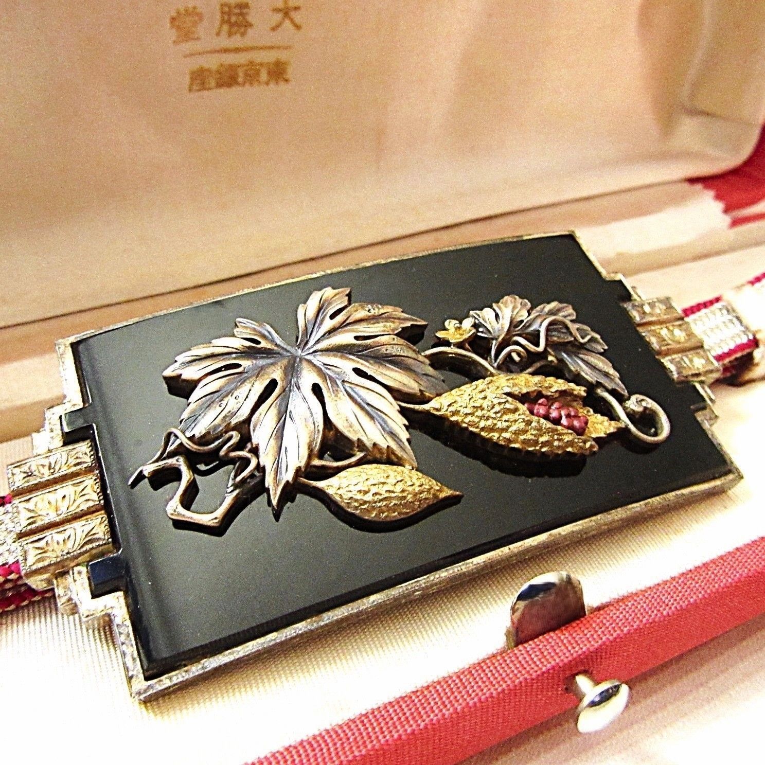 苦瓜 ゴーヤ 金工 帯留め 在銘 アンティーク 骨董 帯留 彫金 着物 和装小物