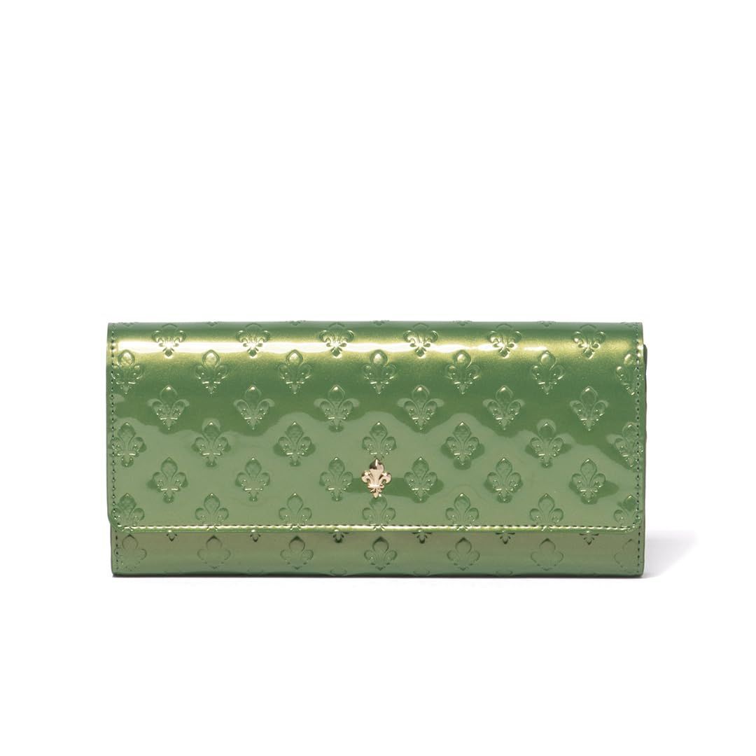 キングス柄 グリッター ゴールド グリッターリリー エナメル 札入れ グリーン パトリックコックス