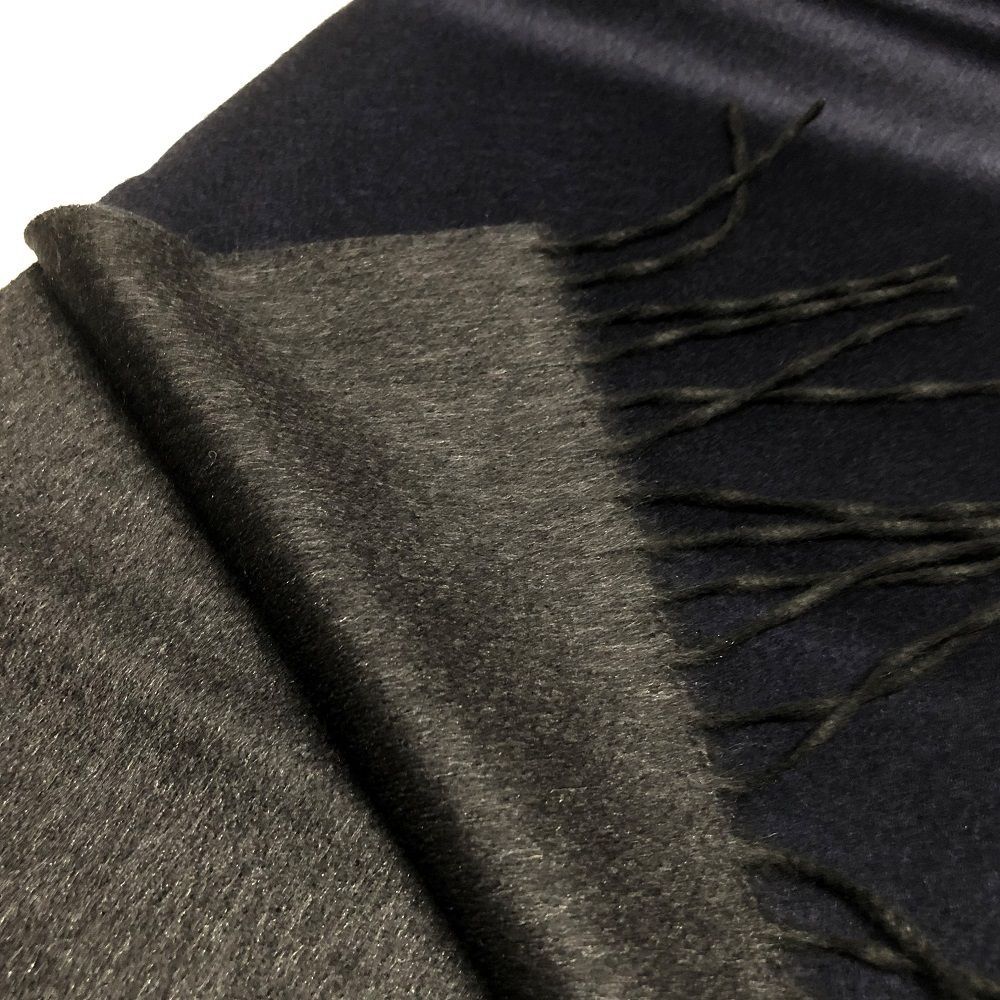 PIACENZA ( ピアチェンツァ ) マフラー ネイビー×ダークグレー ダブル