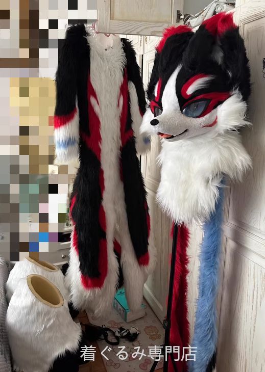 狼 ファースーツ マスク 着ぐるみセット ケモノ ファースーツ 全頭