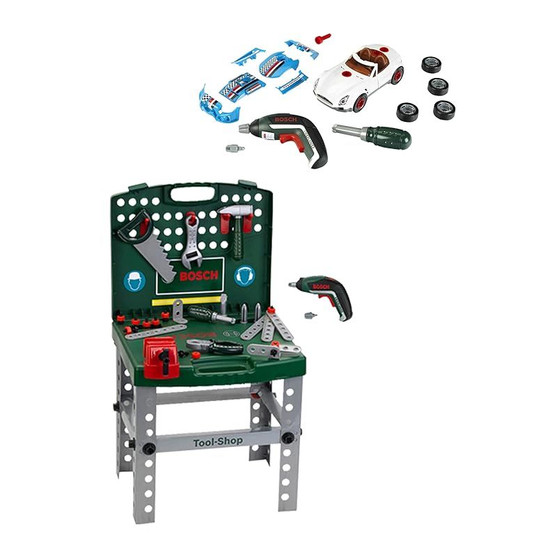 在庫 Klein Bosch ままごと ツールショップ ごっこ遊び 工具セット おもちゃ ボッシュ 工具 組み立て 分解 知育玩具 ブロック 電動 ドライバー ツールボックス ドリル ノコギリ スパナ ペンチ ハンマー ネジ DIY 大工 仕事 まねご