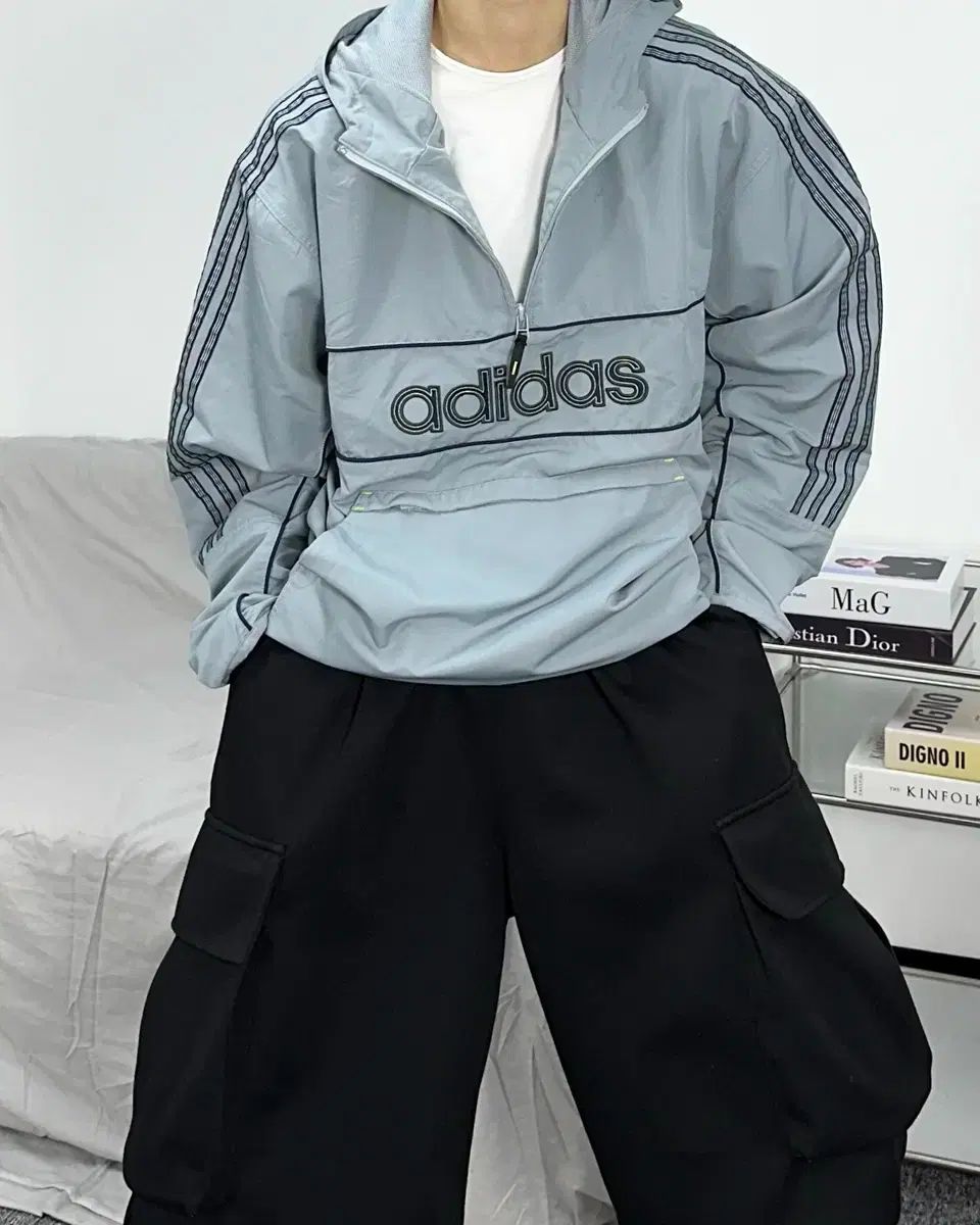 アディダス 00s ビックロゴ Anorak（アノラック） ウィンドブレーカー XL