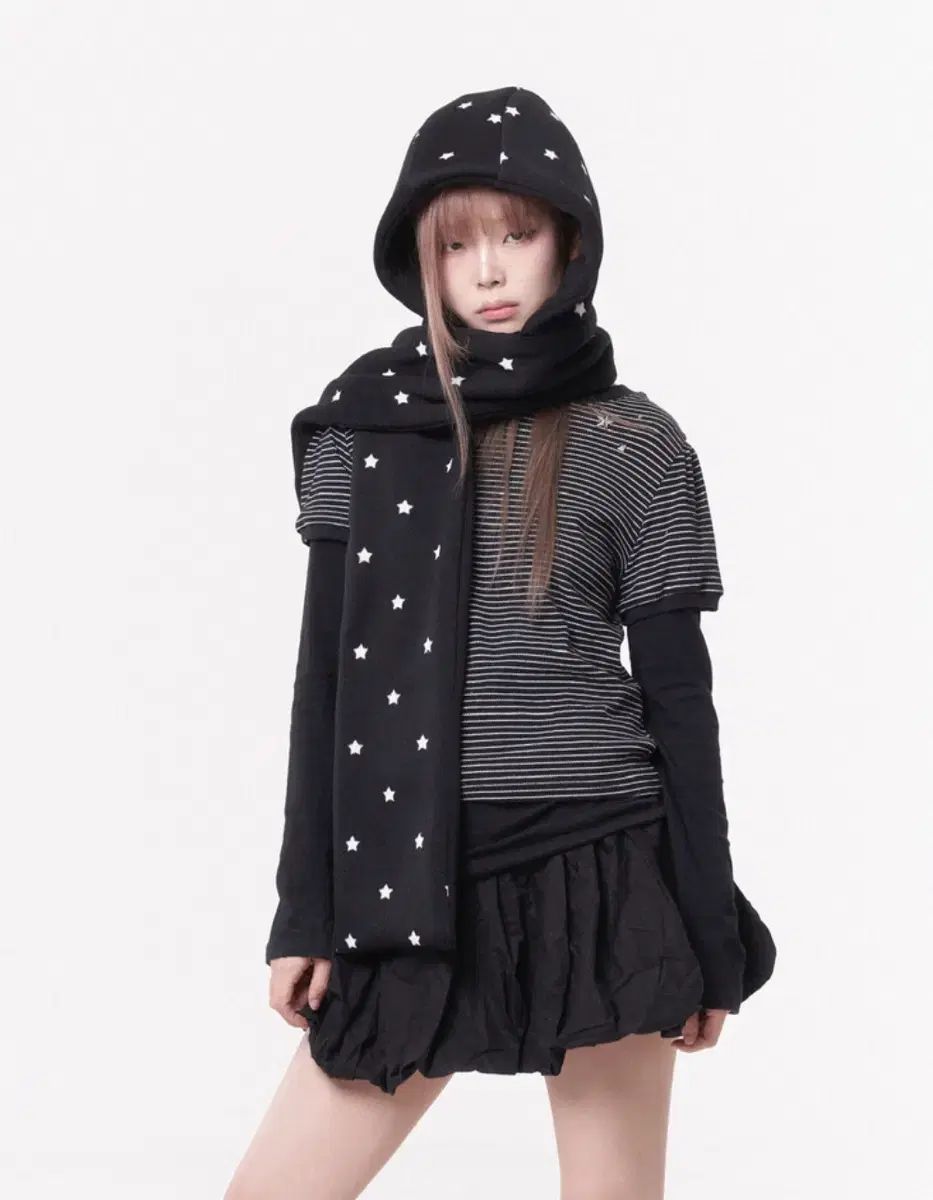 ピンクルマルスターリバーシブル フードマフラー