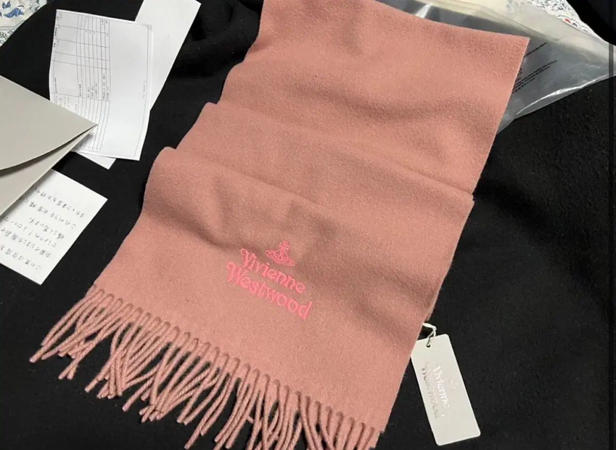 ヴィヴィアン ウエストウッド ウールマフラー ローズピンク Rosie Pink