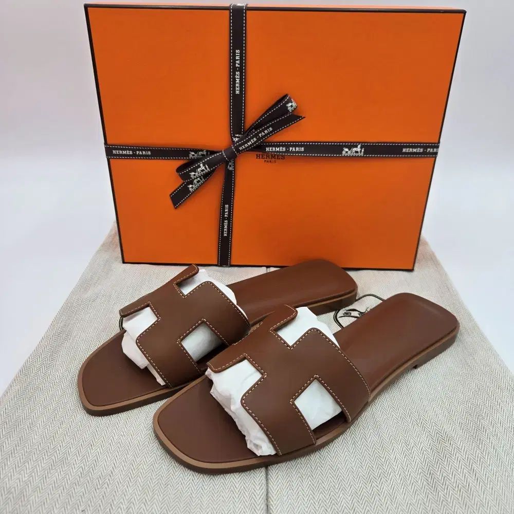 エルメス オラン サンダル レディース スリッパ GOLD EU 37