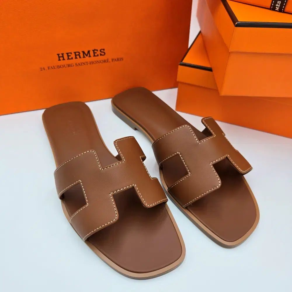 エルメス オラン サンダル レディース スリッパ GOLD EU 37
