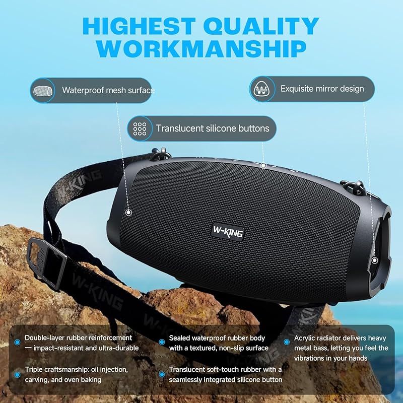 KING ポータブルワイヤレスアウトドアスピーカー
