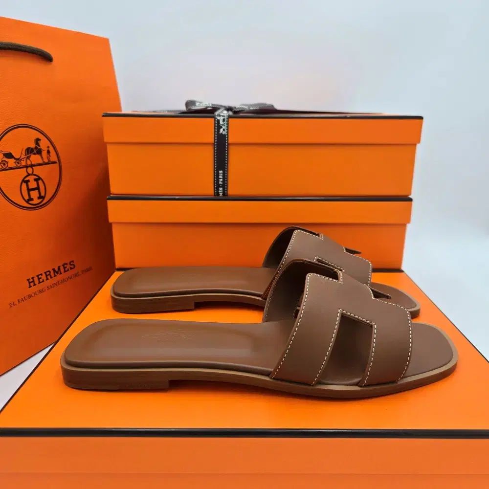 エルメス オラン サンダル レディース スリッパ GOLD EU 38