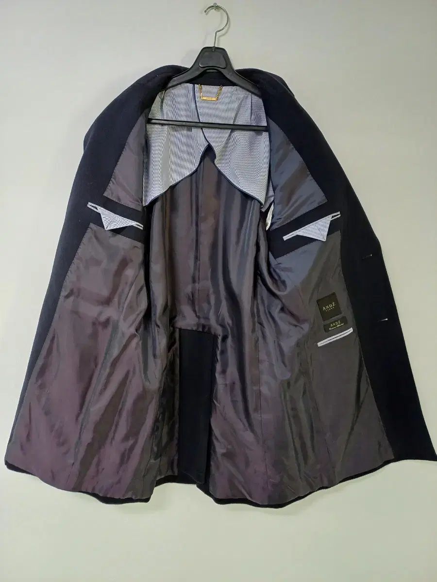 メンズ アンドイズ ウール カシミア ハーフコート ネイビー スリム100