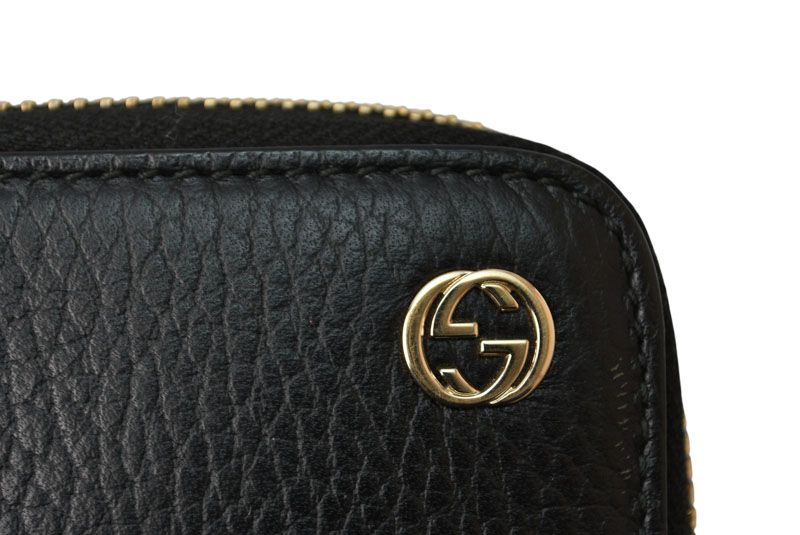グッチ 財布 GUCCI 長財布/ラウンドファスナー式 レザー 509644 インターロッキングG ブラック【中古】 グッチ 財布 GUCCI 長財布/ラウンドファスナー式 レザー 509644