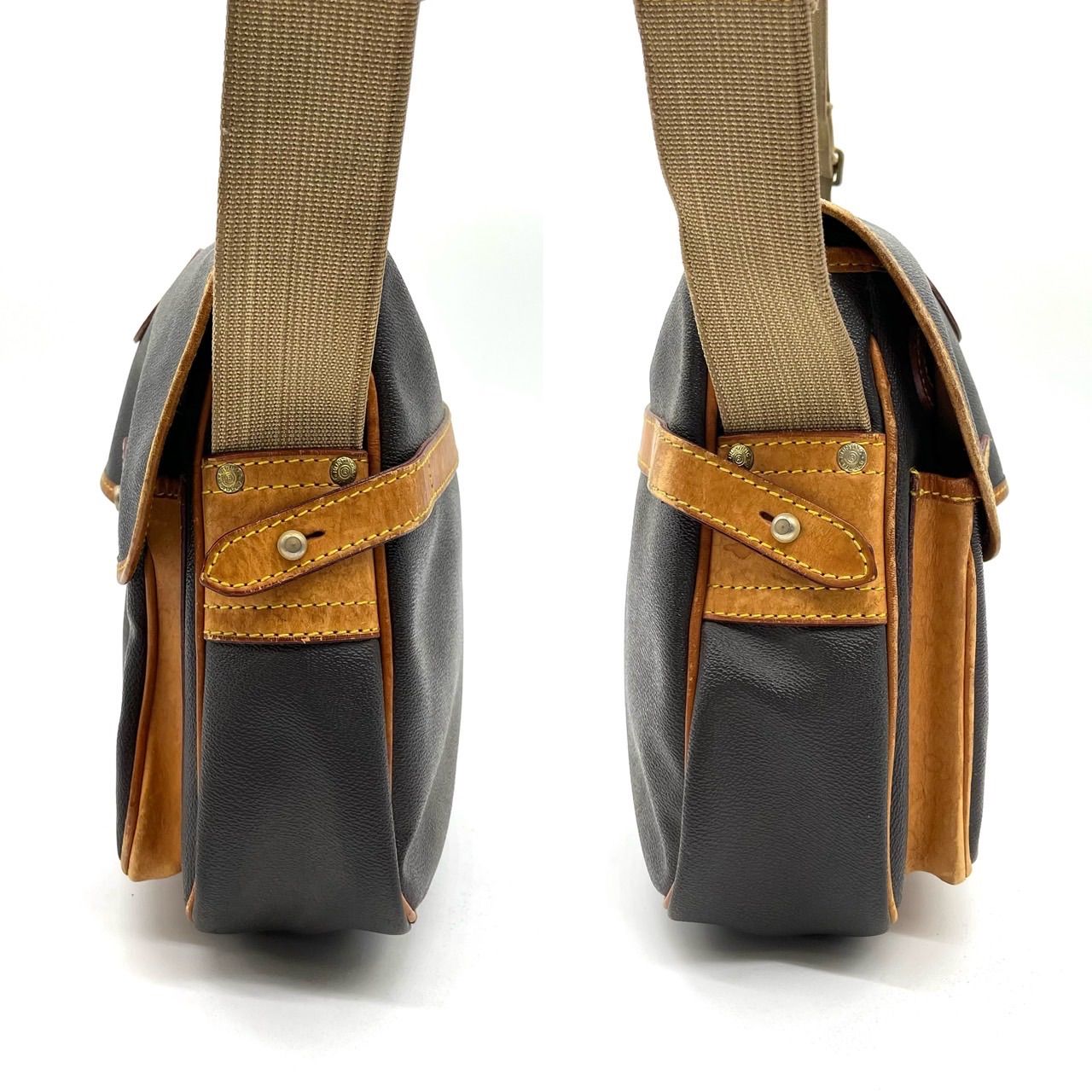 HUNTING WORLD メッセンジャーバッグ　ショルダーバッグ　レザー　茶 HUNTING WORLD メッセンジャーバッグショルダーバッグレザー茶