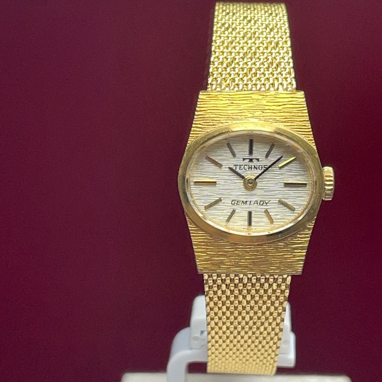 未使用品 TECHNOS テクノス スイス製 ジェムレディー 高級手巻時計 ☆デッドストック未使用 70s TECHNOS ジェムレディ 手巻 スイス製