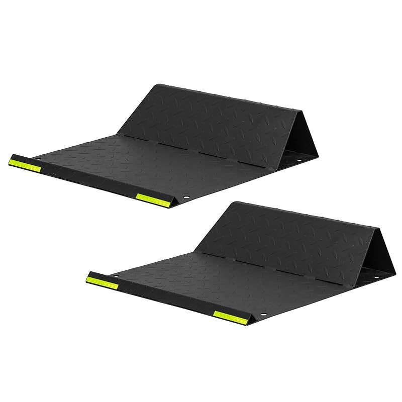 在庫 ottostyle jp 車止め 置くだけ カーストッパー ブラック セット タイヤで踏んで止める 簡単設置 駐車場 カーポート 車庫入れ 事故防止 反射テープ付き 駐車支援 両面テープ アンカーボルト付属 幅40 cm スチール製 縞鋼板