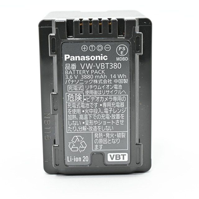 美品＞ Panasonic VW-VBT380 バッテリーパック｜使用感ほぼなし｜新品