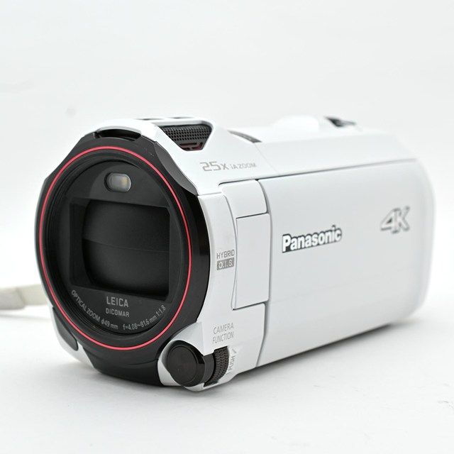 Panasonic HC VX 992 M ホワイト 4 K高画質 手ブレ補正搭載 動作良好 外観きれい グリップベルト黄ばみ 上部小欠けあり ビデオカメラ