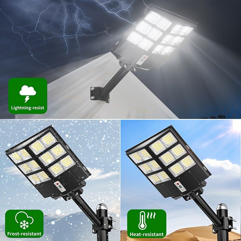 ソーラー充電 IP 68防水 LEDソーラーストリートライト 屋外照明 自動点灯 消灯 モーションセンサー搭載 高輝度 パーキング 庭 カーポートに最適