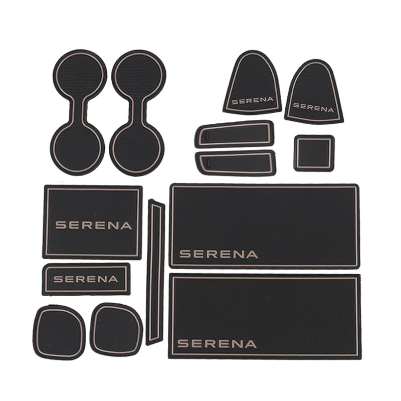 【在庫セール】SAWAKAKI 日産 セレナ C28系 e-Power 8人乗り 専用 インテリアラバーマット ドアポケットマット ラバーマット ロゴ入り 滑り止め 騒音防止 ドレスアップ 内装パーツ 22枚入り（キャ