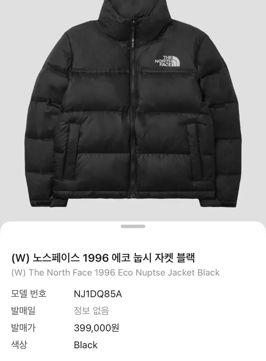 W ザノースフェイス 1996 エコ ヌプシ ジャケット ブラック m