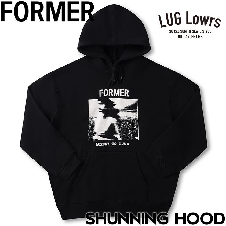 FORMER フォーマー SHUNNING HOOD プルオーバーパーカー フーディ FFL-25407 BLACK 日本代理店正規品
