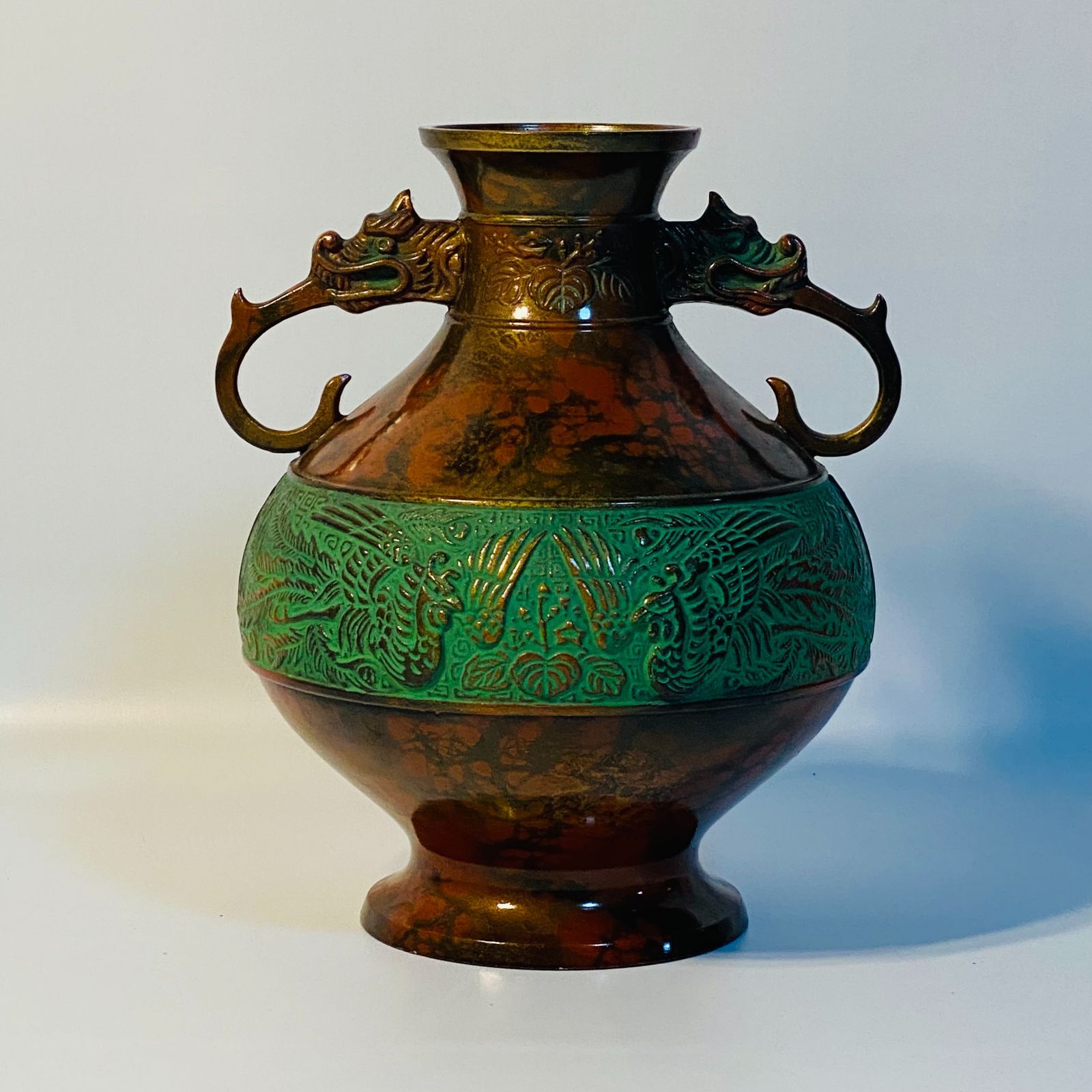 特殊新合金製瑞峰作 花瓶 花器 和柄 花柄 華道 花道 お花 生け花 花立