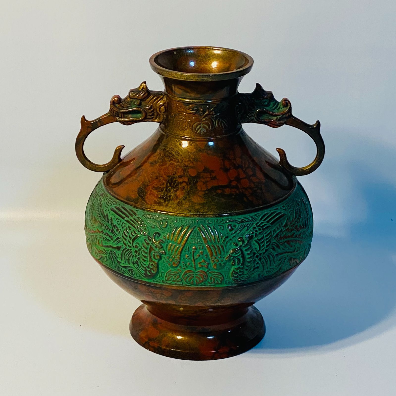 特殊新合金製瑞峰作 花瓶 花器 和柄 花柄 華道 花道 お花 生け花 花立