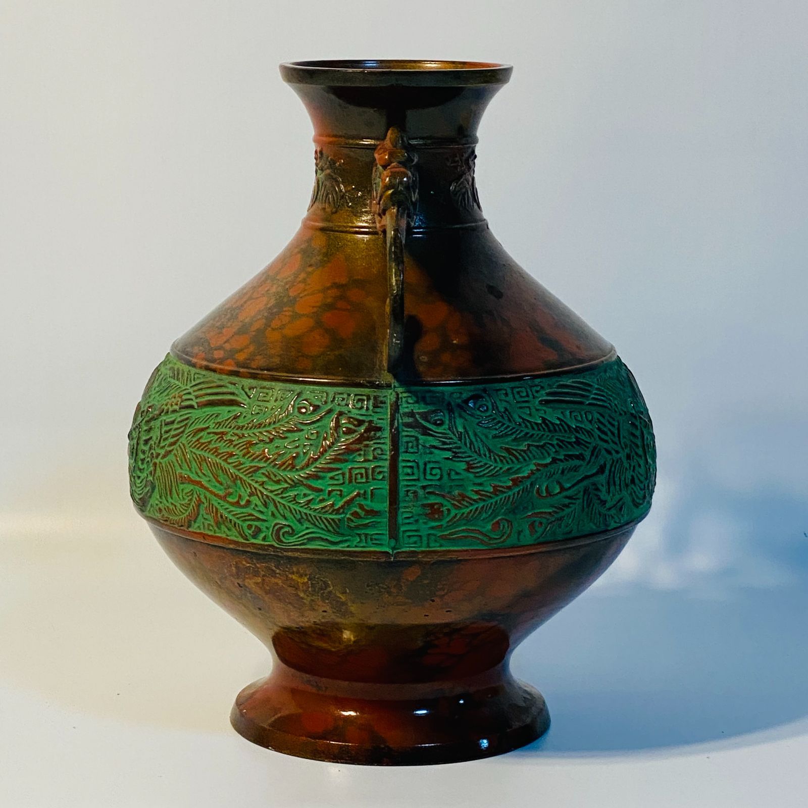 特殊新合金製瑞峰作 花瓶 花器 和柄 花柄 華道 花道 お花 生け花 花立