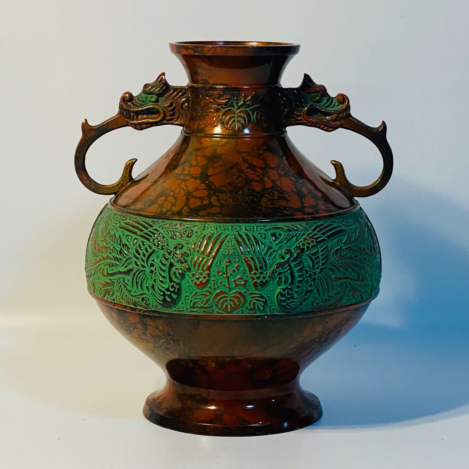 特殊新合金製瑞峰作 花瓶 花器 和柄 花柄 華道 花道 お花 生け花 花立