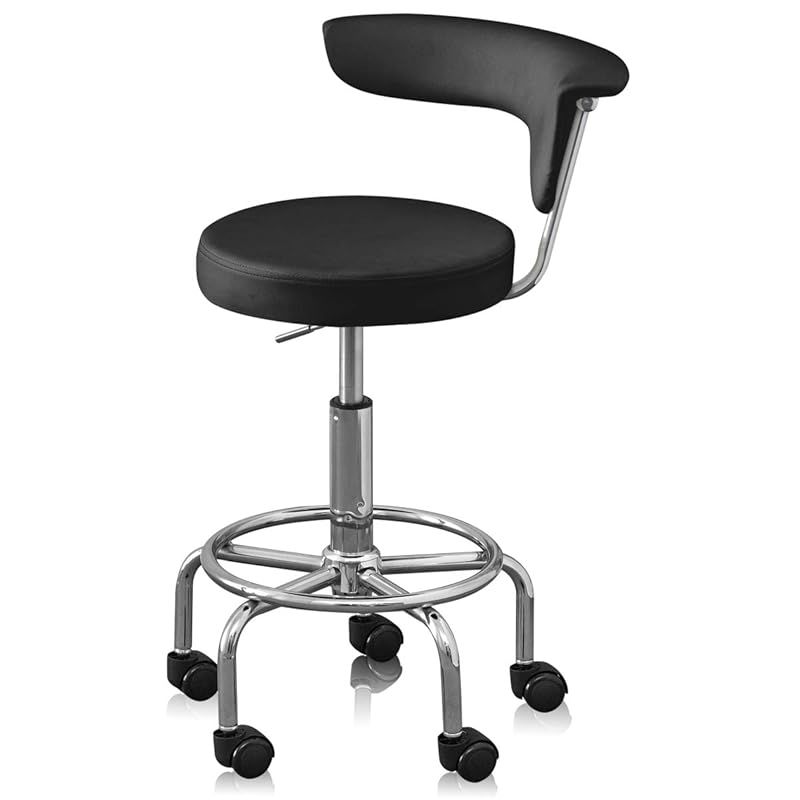 在庫 ottostyle jp キャスター付 カウンターチェア 2 WAY 肘掛け 背もたれ ブラック 座面高さ約56～69 cm ガス昇降 360度回転 高さ調節 0