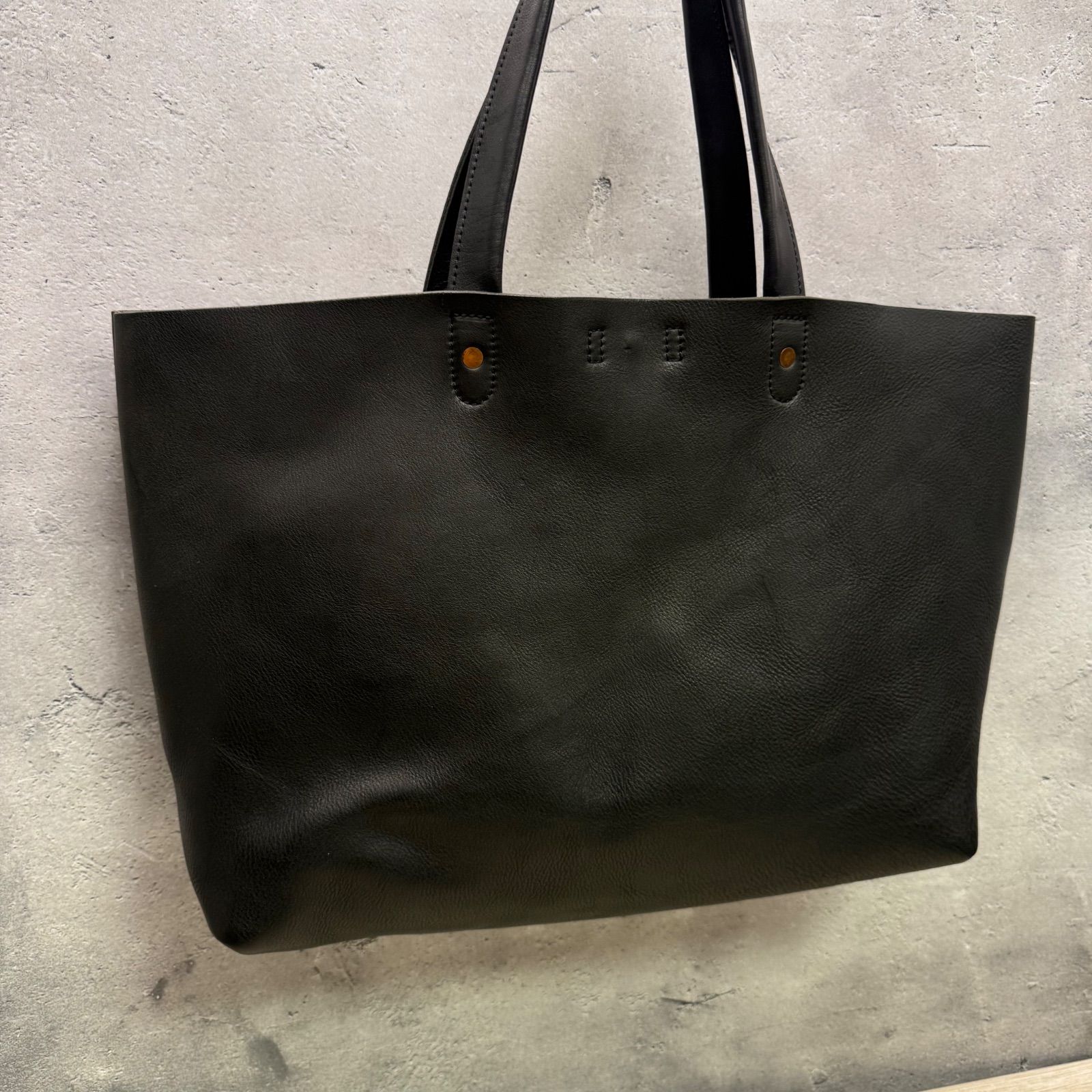 上レザー×名作コラボ SLOW × BEAMS Bono Tote ボノトート 黒 ブラック レザートート 大容量 肩掛け可 メンズ レディース ユニセックス モデル 級