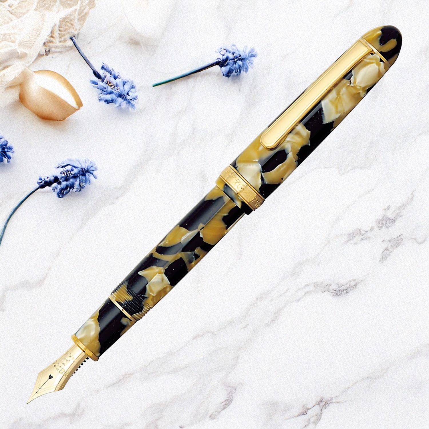 プラチナ万年筆 3776 センチュリー セルロイド 石垣柄 67 イシガキ F 細 PTB-35000 S 67-2