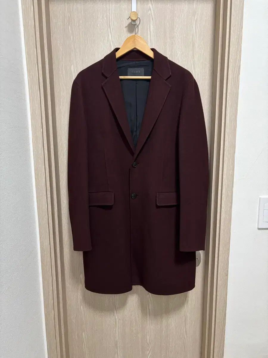 TIME HOMME ウールカシミアコート 100 105 バーガンディ