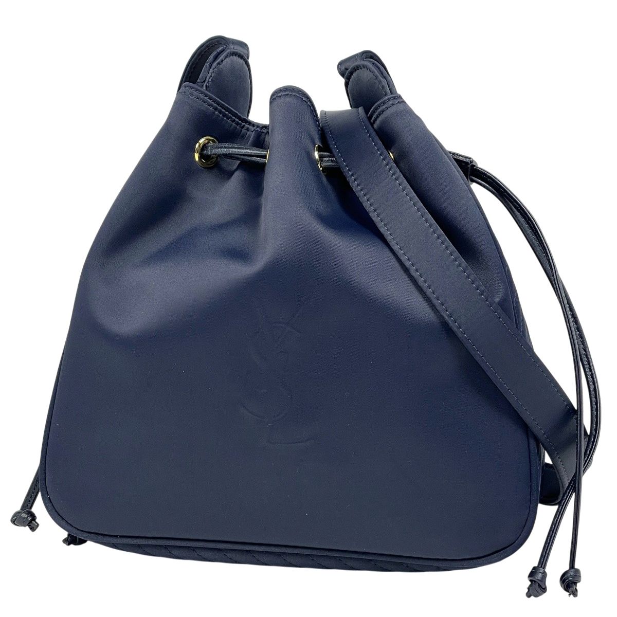 Yves Saint Laurent ネイビー ショルダーバッグ イヴ・サンローラン YVES SAINT LAURENT ロゴ ショルダーバッグ YSL