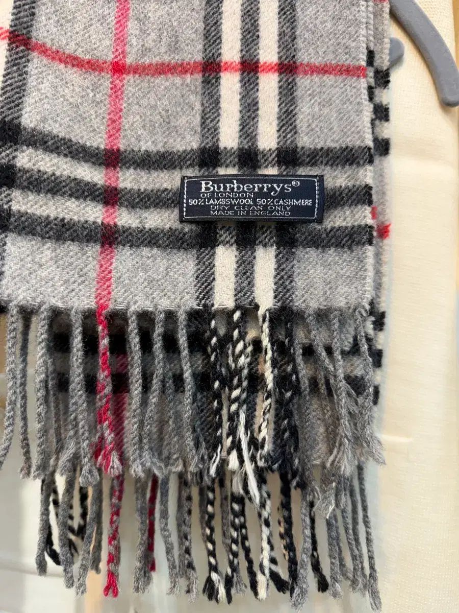 正規!バーバリー チェック柄マフラー ウール グレー メンズOK