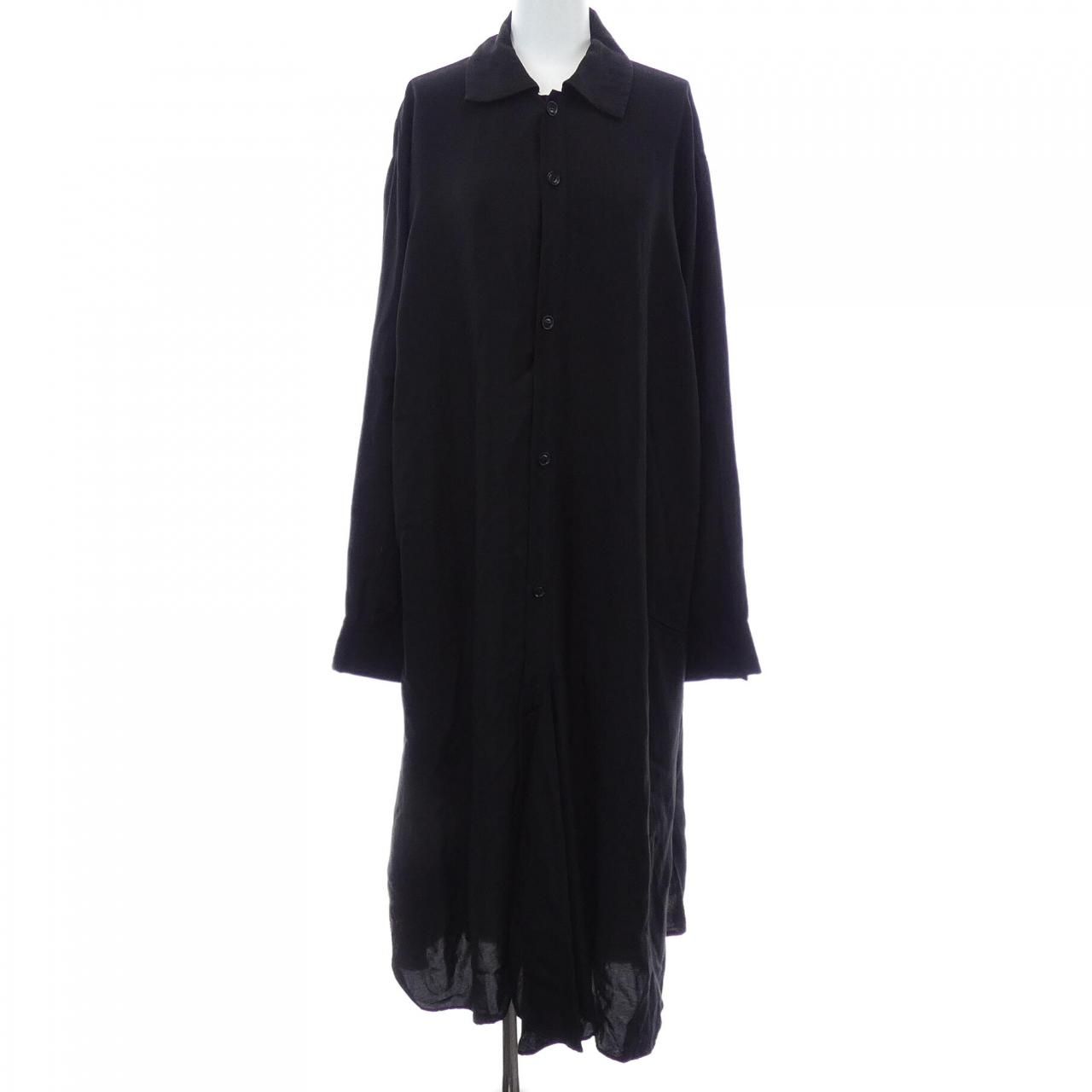 Y's ワイズ ワンピース コート 中古・古着通販】Y's (ワイズ) 長袖ワンピース ブラック サイズ:無し