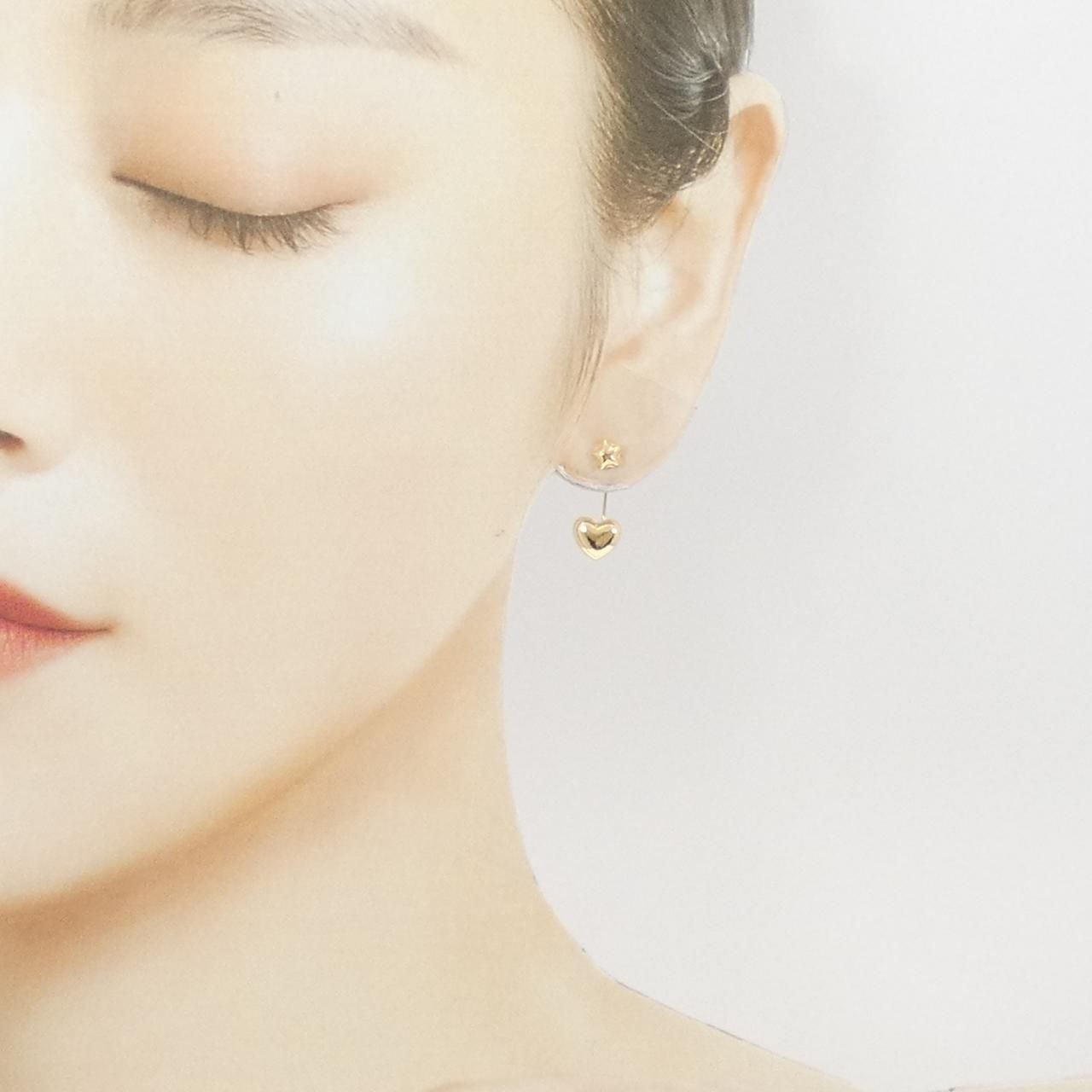 新品】K18YG スター×ハート ピアス - メルカリ