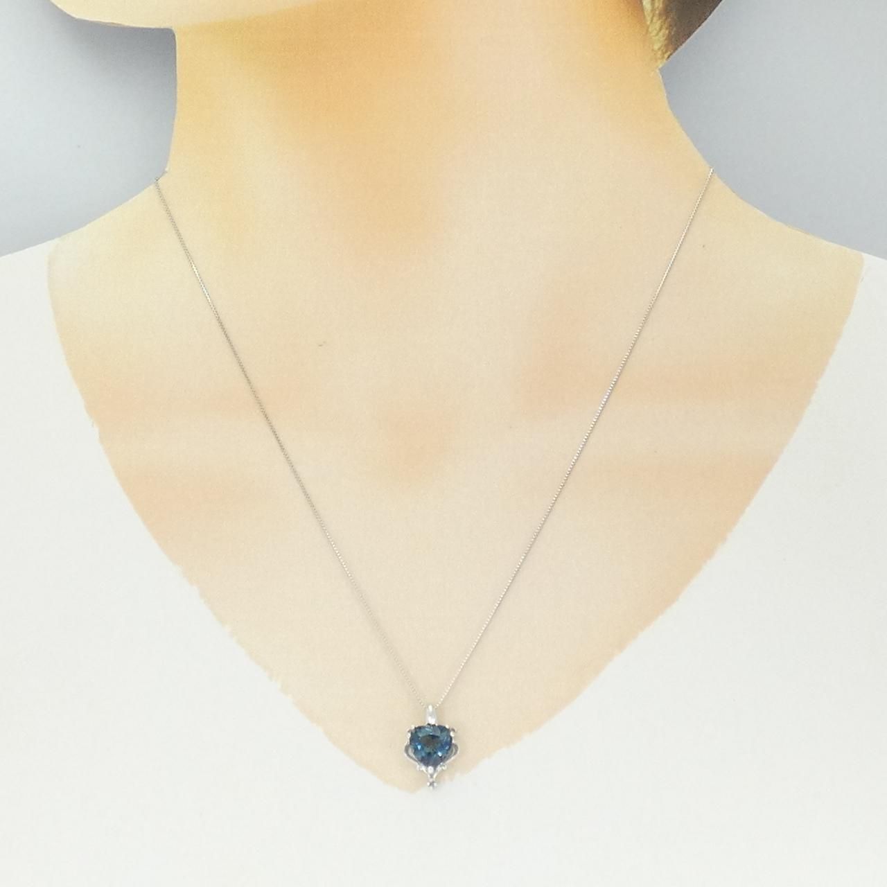 K18WG ハート ブルートパーズ ネックレス 2.50CT - メルカリ