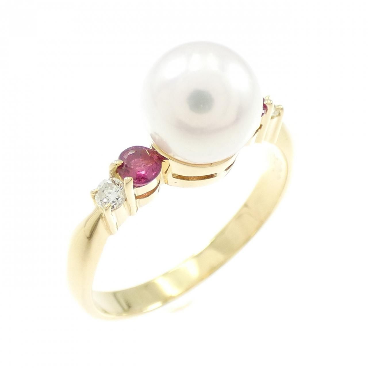 K 18 YG アコヤパール リング 6.9 mm