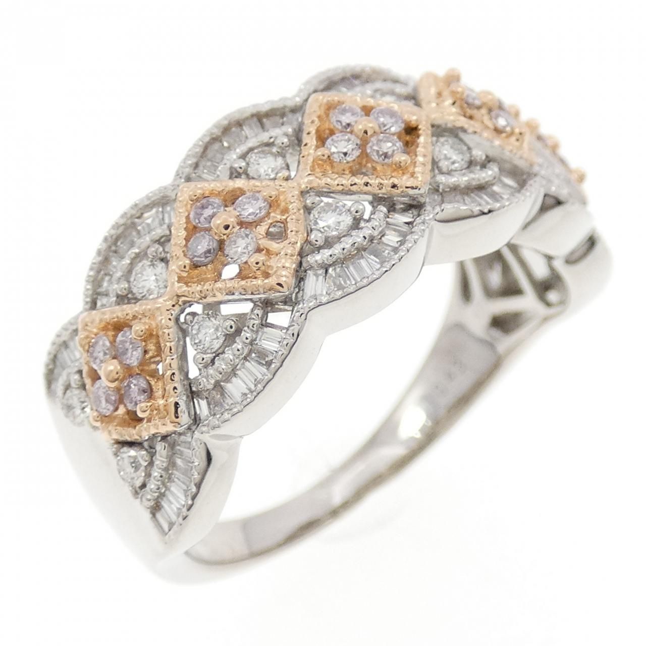 K 18 YG PG ダイヤモンド リング 0 43 CT